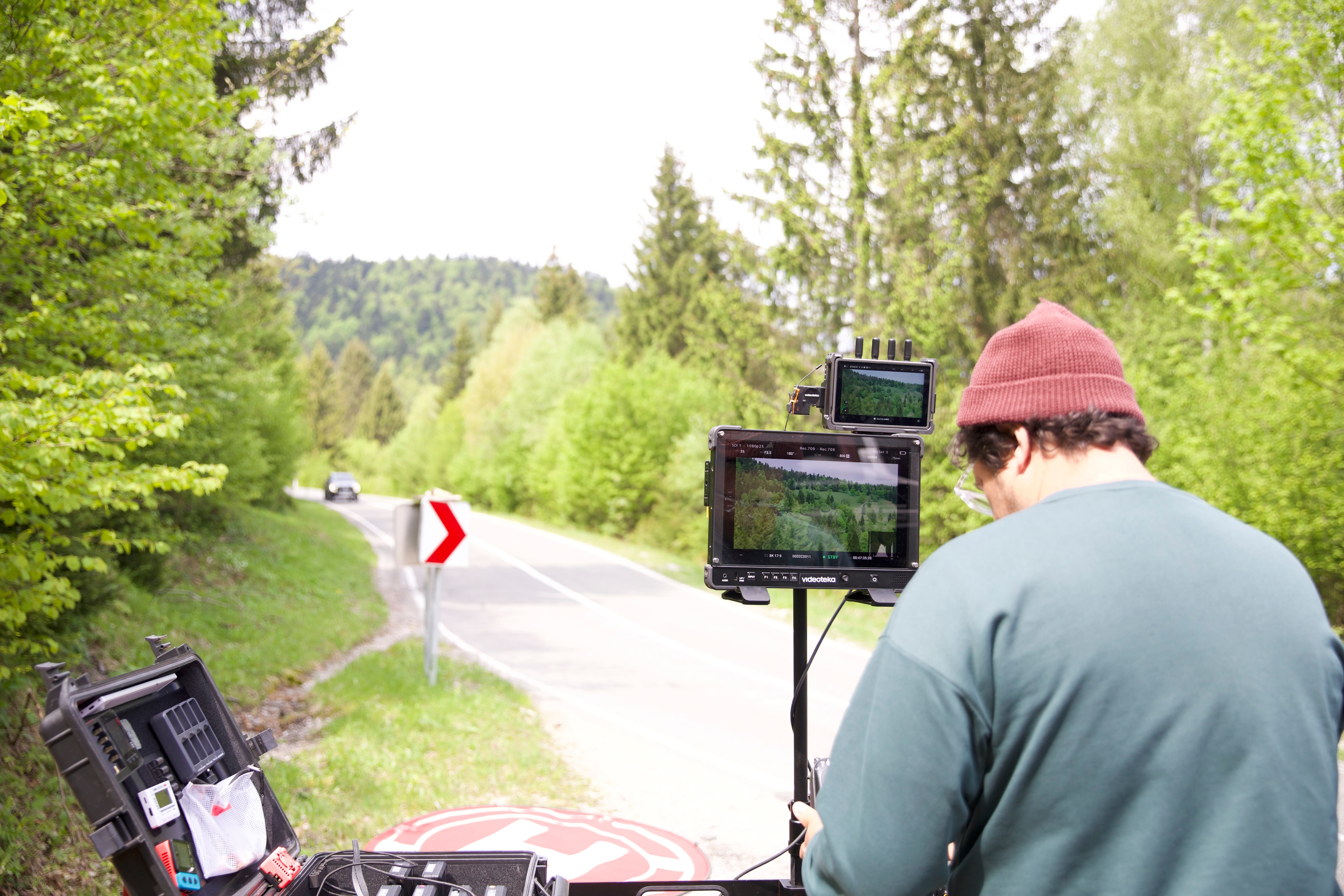 Monitoring the action as Ranger PHEV comes into shot